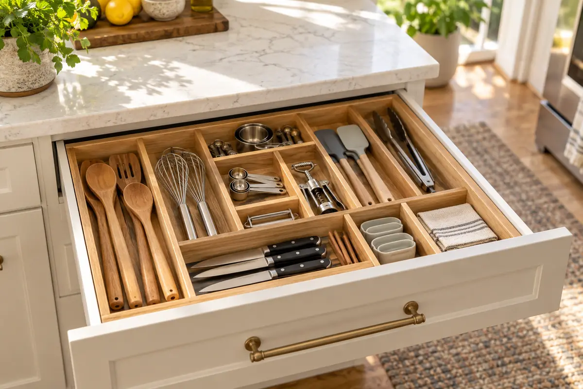Organized kitchen drawer
